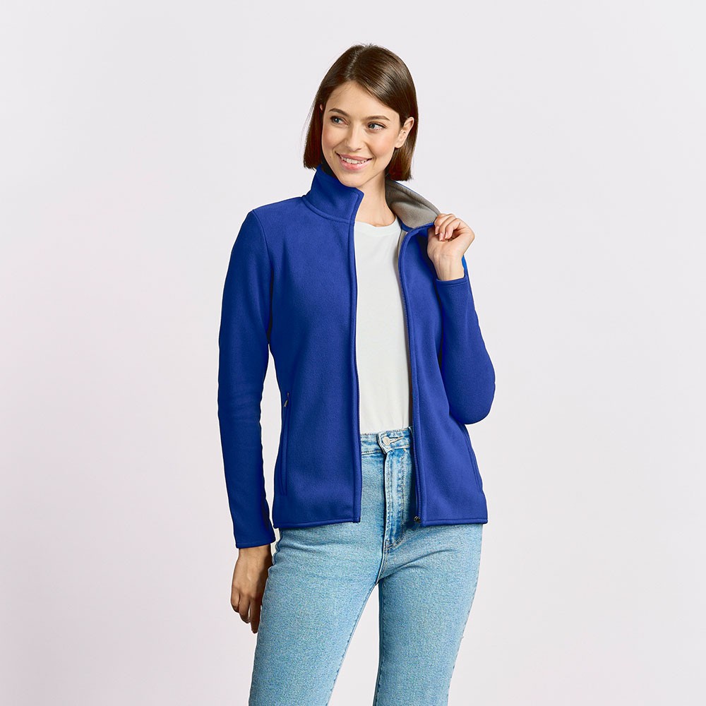 Doppel Fleece Zip Jacke Frauen