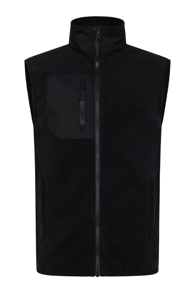 Fleece Weste mit Canvas Einsatz Plus Size Herren